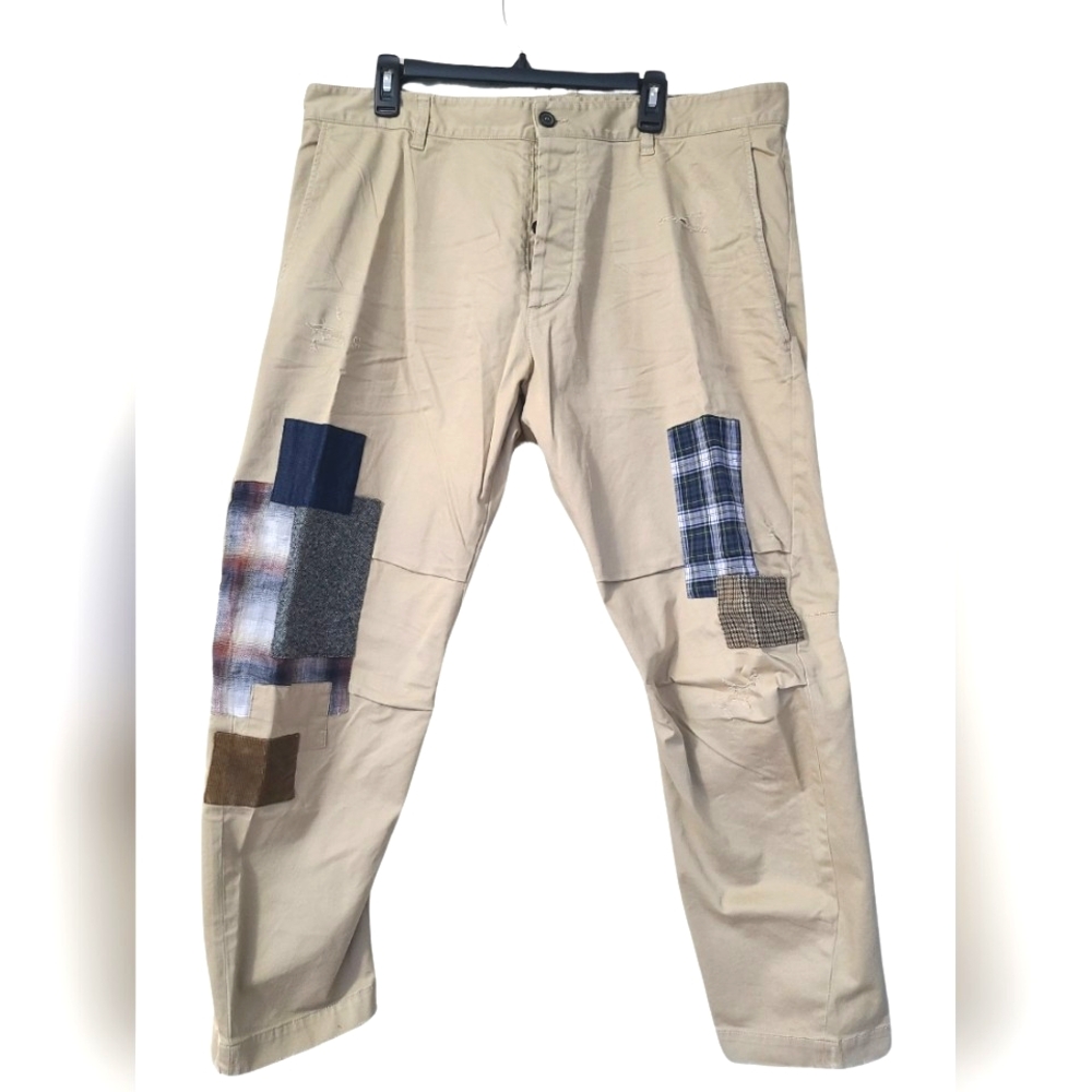 DSQUARED2 🇨🇦 Pathwork Skipper Trousers - 40" Waist, Beige/Blue